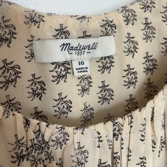 100% SILK Madewell Sun Isle Short Dress Moroccan Floral Boho Size 10 - Picture 3 of 9